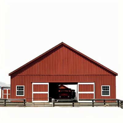 Metal Prefab Livestock Barns Customized Size Farmhouse Steel Building Earthquake Resistant