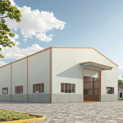 Customized Prefab Steel Warehouse Construction , Prefabricated Metal Storage Buildings