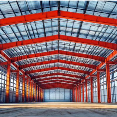 Light Steel Structure Warehouse Construction , Prefabricated Warehouse Building Steel Structure