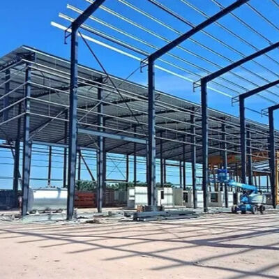 Prefabricated Steel Frame Buildings , Modern Steel Structure Prefab Workshop