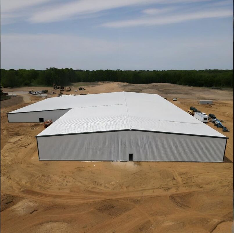 Industrial Prefabricated Steel Frame Building Factory For Poultry Feed Processing / Storage