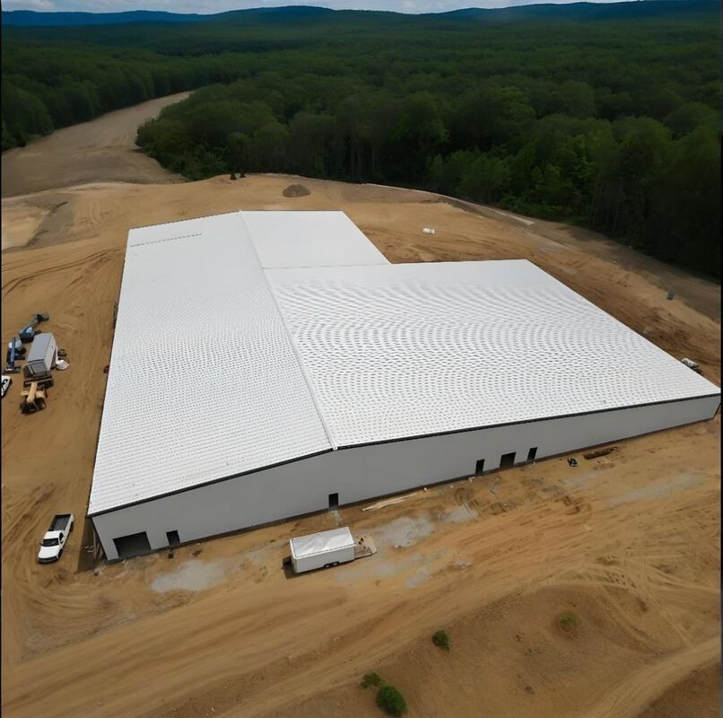 Industrial Prefabricated Steel Frame Building Factory For Poultry Feed Processing / Storage