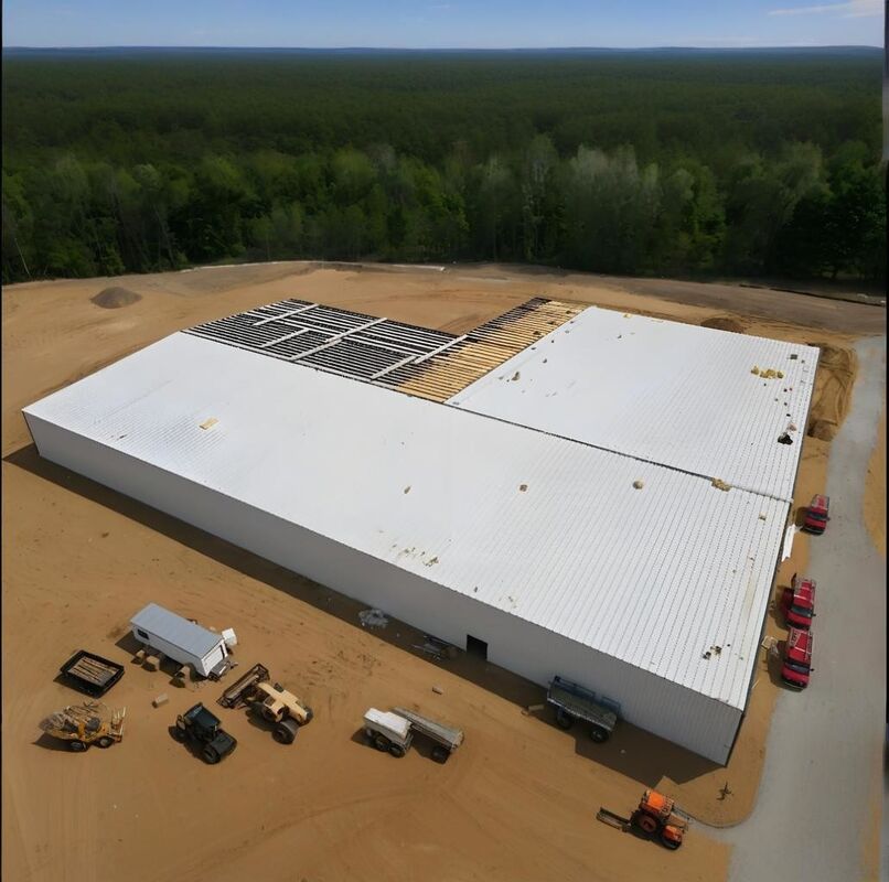 Industrial Prefabricated Steel Frame Building Factory For Poultry Feed Processing / Storage