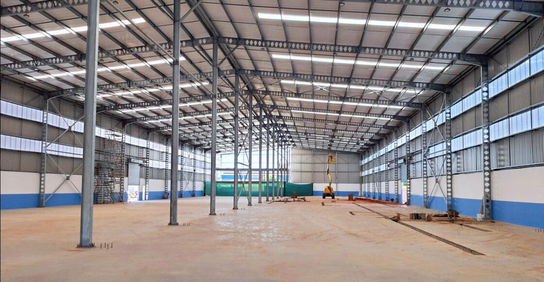 Customized Innovative Steel Buildings Workshop , Two Storey Steel Frame Building