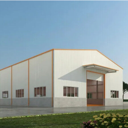 Customized Prefab Steel Warehouse Construction , Prefabricated Metal Storage Buildings