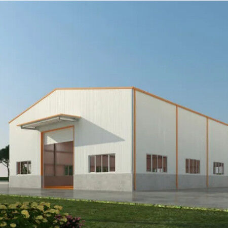 Customized Prefab Steel Warehouse Construction , Prefabricated Metal Storage Buildings