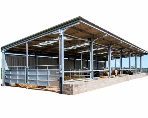 Easy Install Prefab Barns And Sheds , Metal Cattle Shed Construction