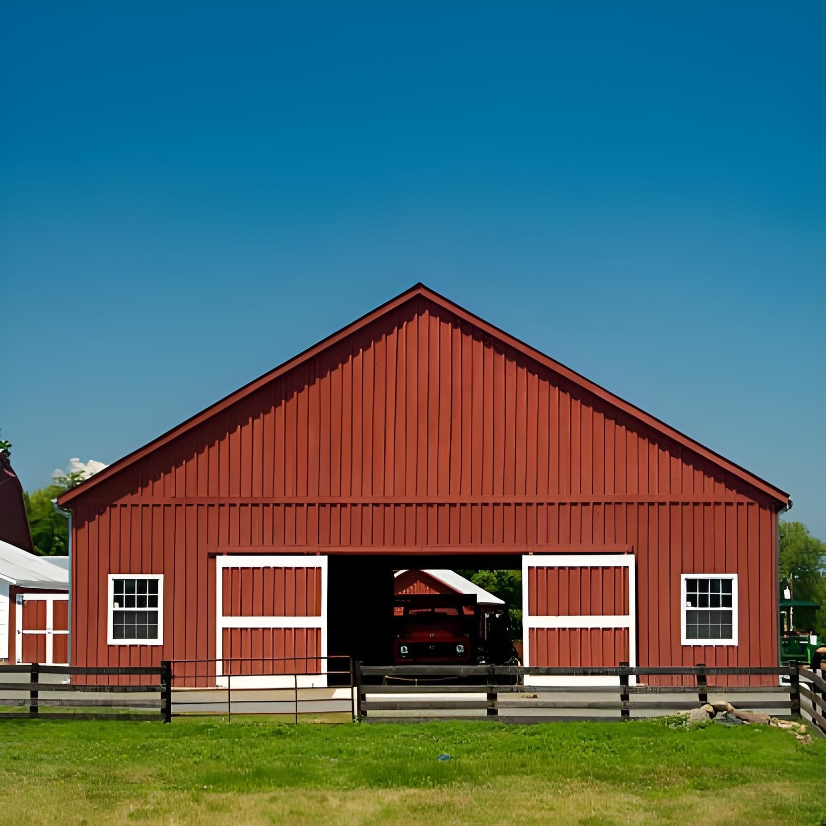 Metal Prefab Livestock Barns Customized Size Farmhouse Steel Building Earthquake Resistant