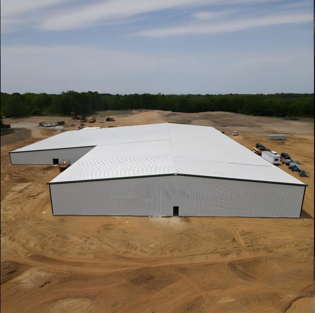 Industrial Prefabricated Steel Frame Building Factory For Poultry Feed Processing / Storage