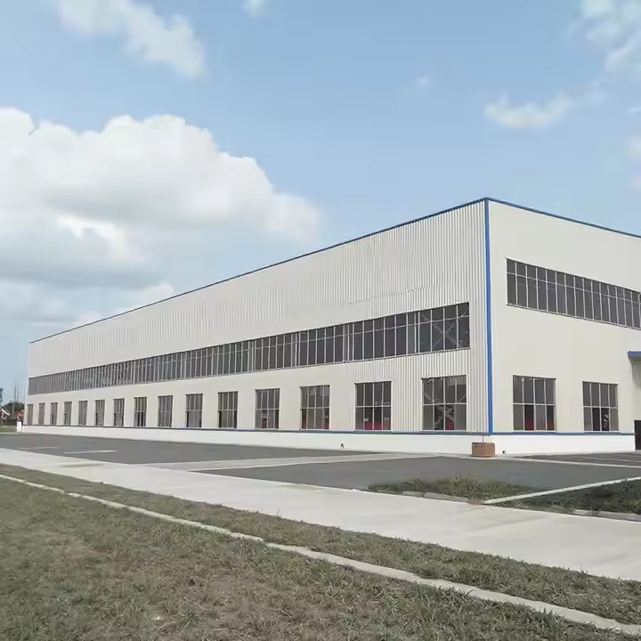 Prefabricated Multi Storey Building , Industrial Steel Frame Warehouse Construction