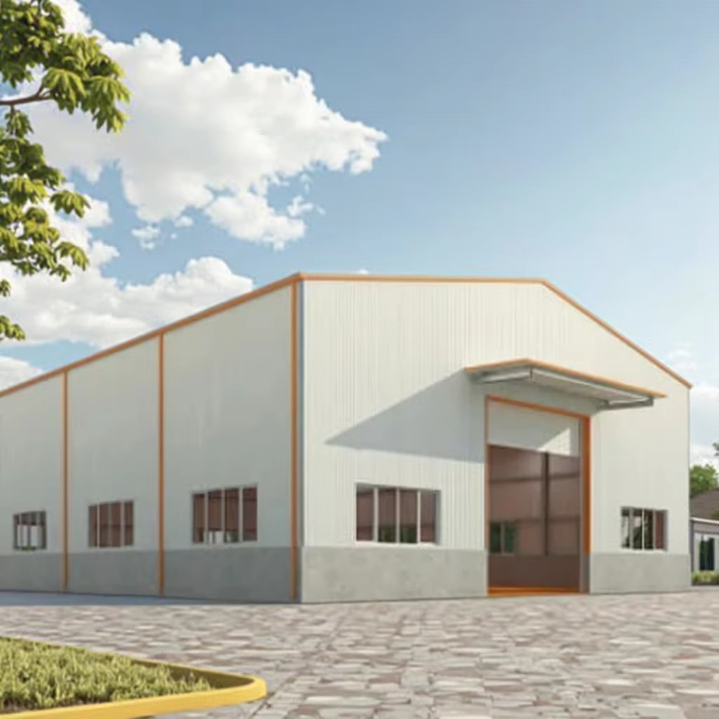 Customized Prefab Steel Warehouse Construction , Prefabricated Metal Storage Buildings