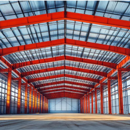 Light Steel Structure Warehouse Construction , Prefabricated Warehouse Building Steel Structure