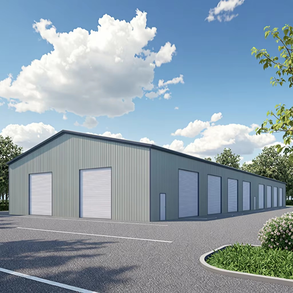 Modern Prefab Commercial Buildings , Lightweight Steel Frame Construction Factory