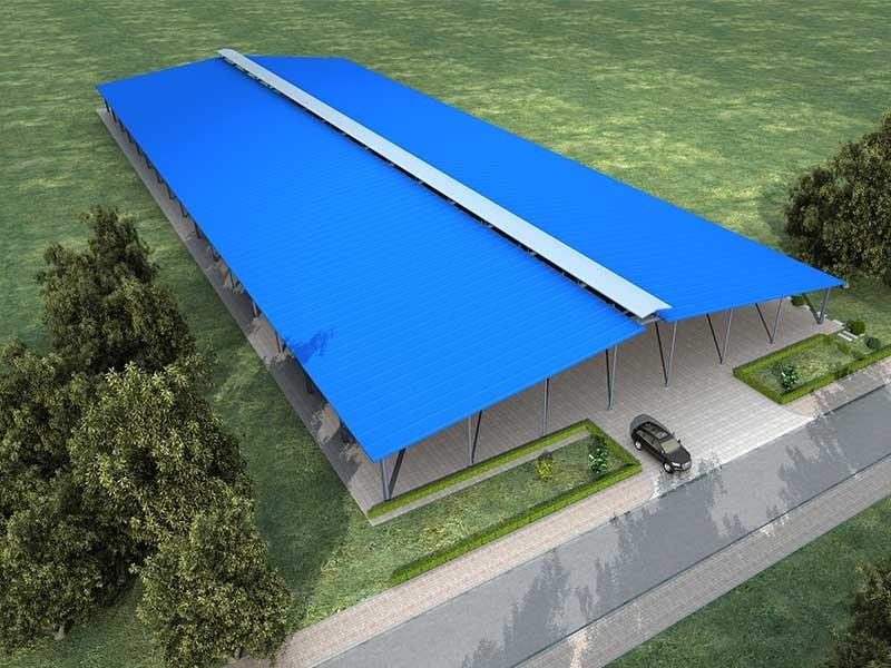 Steel Frame Prefabricated Goat Shed Q235B Q355B Steel Factory Shed