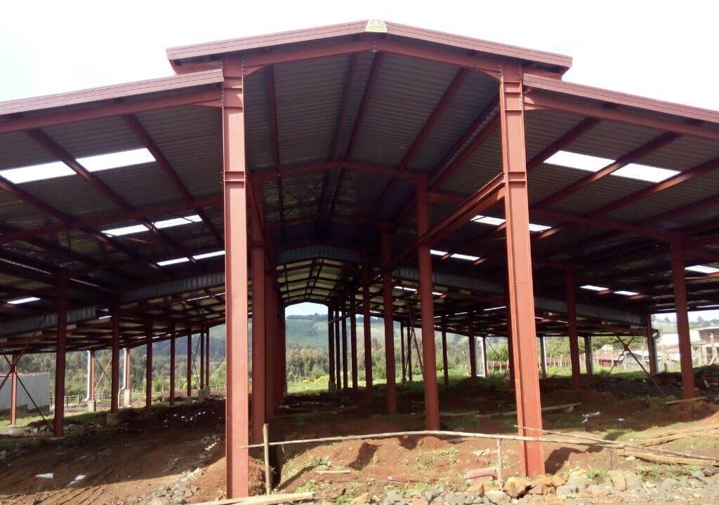 Easy Install Prefab Barns And Sheds , Metal Cattle Shed Construction