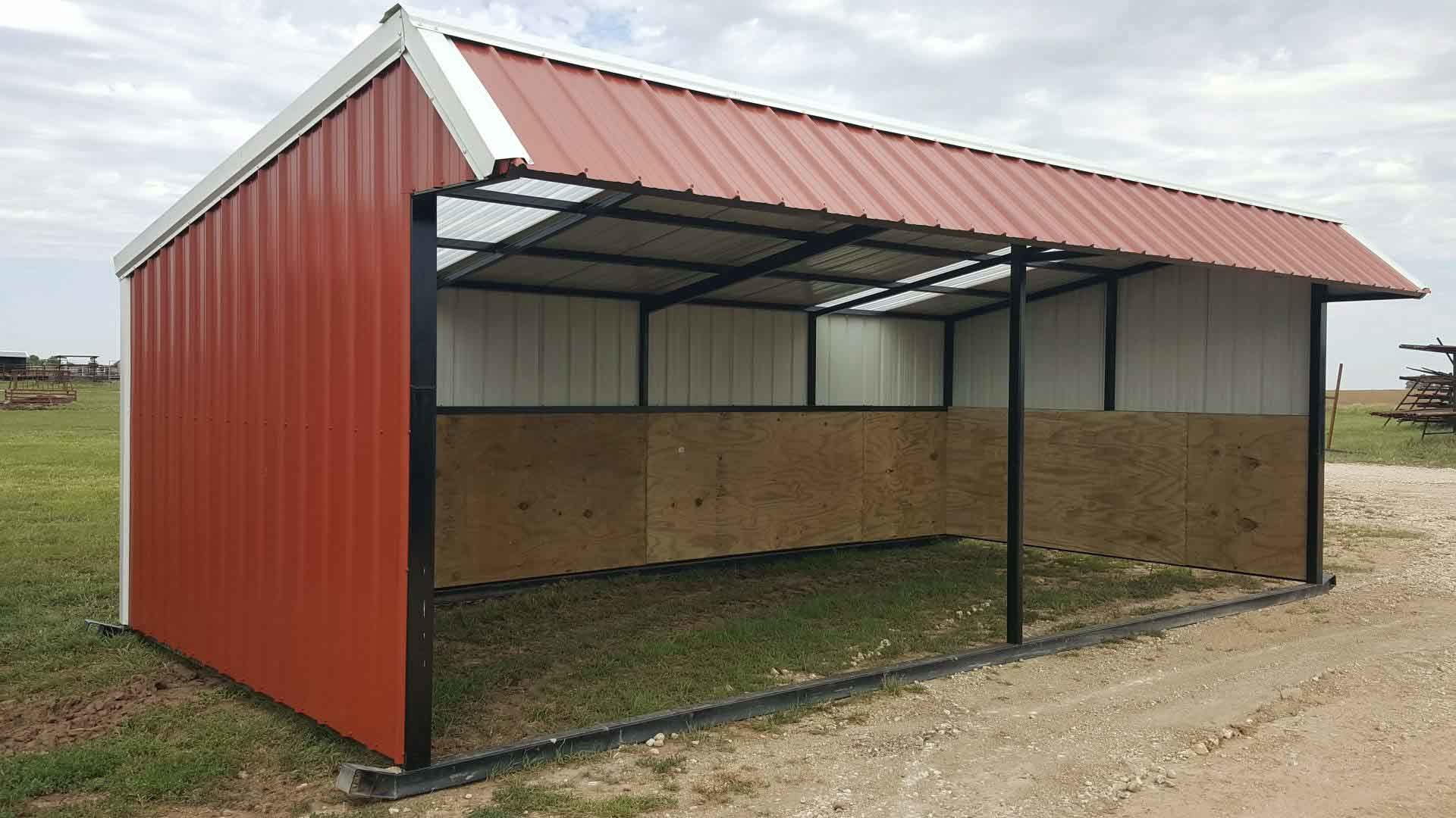 Easy Install Prefab Barns And Sheds , Metal Cattle Shed Construction