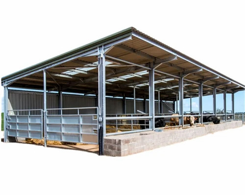 Easy Install Prefab Barns And Sheds , Metal Cattle Shed Construction