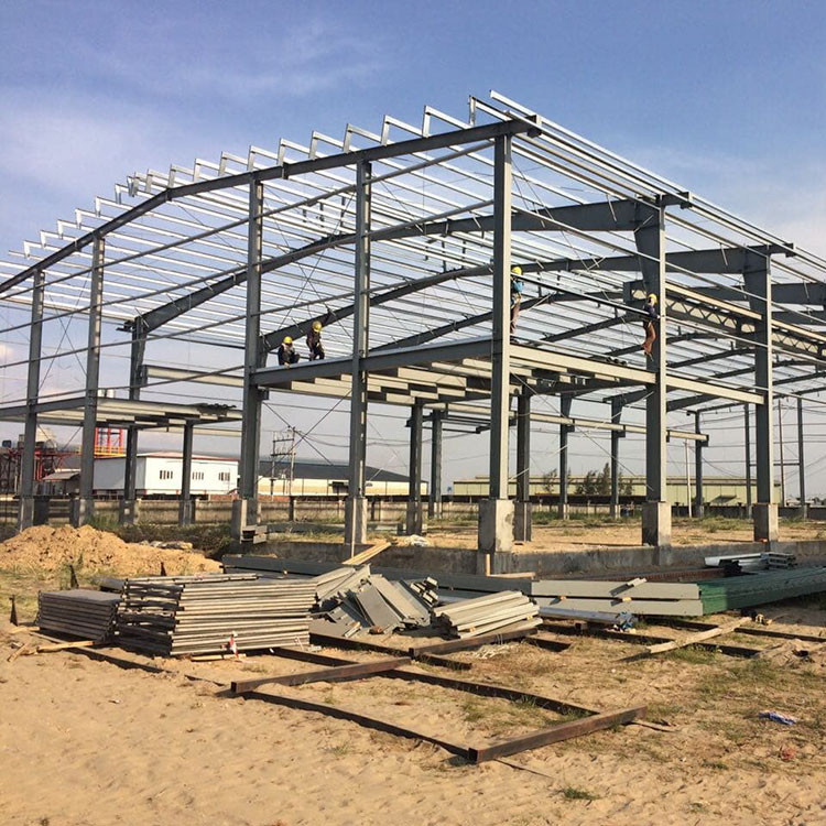 Lightweight Prefab Steel Warehouse Building , Prefab Steel Frame Commercial Building