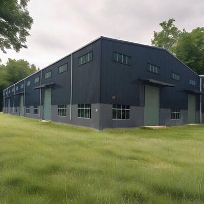 Large Span Prefab Steel Building Warehouse , Modern Commercial Metal Building Construction